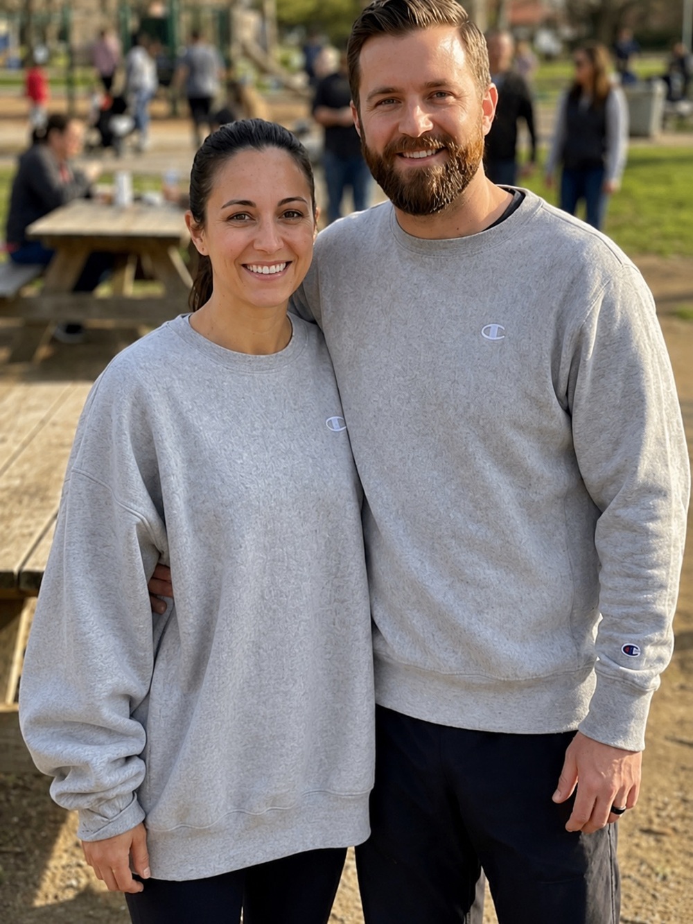 Unisex Size Large Champion Vintage 90s Gray Sweatshirt